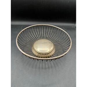 Vintage Silverplated Bread Basket Made in Italy 10"Diameterx3.5"Height